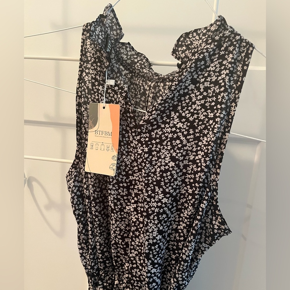 BTFBM Black and White Floral Dress
